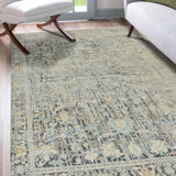 AMER Rugs Craft  CRA-6 Hand-Knotted Handmade Raw Handspun New Zealand Wool Transitional Bordered Rug Off White 10' x 14'