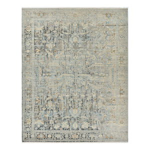 AMER Rugs Craft  CRA-6 Hand-Knotted Handmade Raw Handspun New Zealand Wool Transitional Bordered Rug Off White 10' x 14'