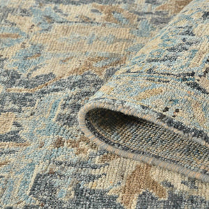 AMER Rugs Craft  CRA-6 Hand-Knotted Handmade Raw Handspun New Zealand Wool Transitional Bordered Rug Off White 10' x 14'