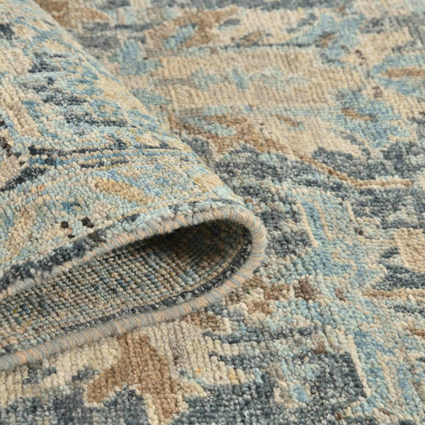 AMER Rugs Craft  CRA-6 Hand-Knotted Handmade Raw Handspun New Zealand Wool Transitional Bordered Rug Off White 10' x 14'