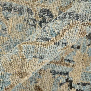 AMER Rugs Craft  CRA-6 Hand-Knotted Handmade Raw Handspun New Zealand Wool Transitional Bordered Rug Off White 10' x 14'