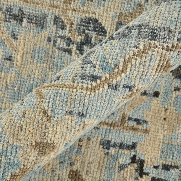 AMER Rugs Craft  CRA-6 Hand-Knotted Handmade Raw Handspun New Zealand Wool Transitional Bordered Rug Off White 10' x 14'