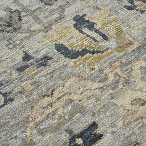 AMER Rugs Craft  CRA-7 Hand-Knotted Handmade Raw Handspun New Zealand Wool Transitional Bordered Rug Gray 10' x 14'