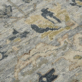 AMER Rugs Craft  CRA-7 Hand-Knotted Handmade Raw Handspun New Zealand Wool Transitional Bordered Rug Gray 10' x 14'