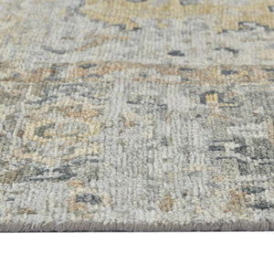 AMER Rugs Craft  CRA-7 Hand-Knotted Handmade Raw Handspun New Zealand Wool Transitional Bordered Rug Gray 10' x 14'