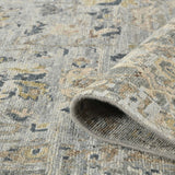 AMER Rugs Craft  CRA-7 Hand-Knotted Handmade Raw Handspun New Zealand Wool Transitional Bordered Rug Gray 10' x 14'