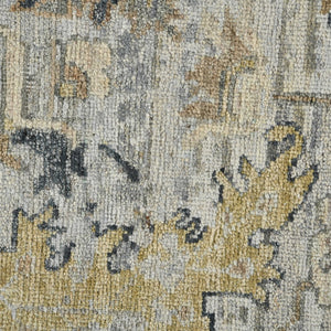 AMER Rugs Craft  CRA-7 Hand-Knotted Handmade Raw Handspun New Zealand Wool Transitional Bordered Rug Gray 10' x 14'