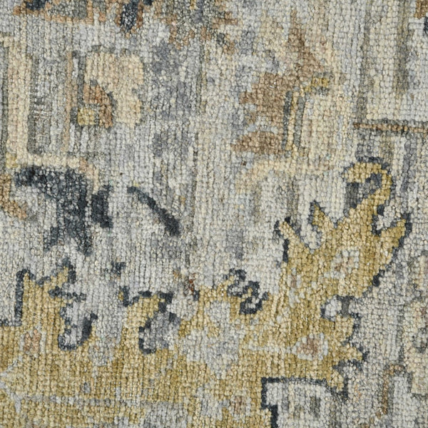 AMER Rugs Craft  CRA-7 Hand-Knotted Handmade Raw Handspun New Zealand Wool Transitional Bordered Rug Gray 10' x 14'