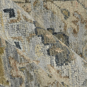 AMER Rugs Craft  CRA-7 Hand-Knotted Handmade Raw Handspun New Zealand Wool Transitional Bordered Rug Gray 10' x 14'