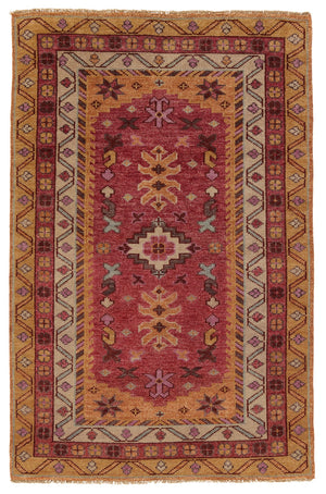 Jaipur Living Coredora Kyrie Updated Traditional Contemporary Handmade Indoor Rug Red 5'x8'