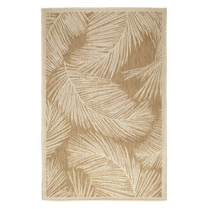 Trans Ocean Liora Manne Carmel Fronds Botanical Indoor/Outdoor Area Rug - Elegant Transitional Design For Any Space Beige Polypropylene,Polyester Cre45847412
