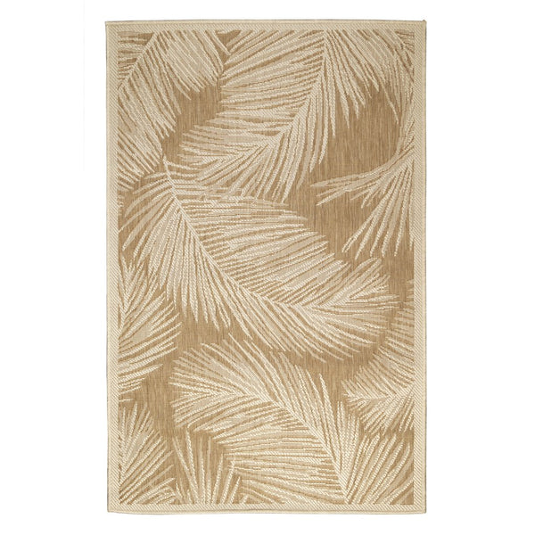 Trans Ocean Liora Manne Carmel Fronds Botanical Indoor/Outdoor Area Rug - Elegant Transitional Design For Any Space Beige Polypropylene,Polyester Cre45847412