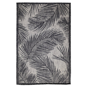 Trans Ocean Liora Manne Carmel Fronds Botanical Indoor/Outdoor Area Rug - Elegant Transitional Design For Any Space Black Polypropylene,Polyester Cre45847448