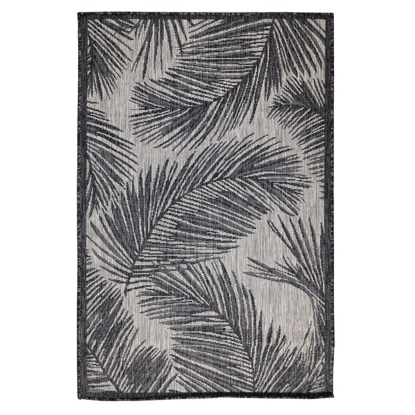 Trans Ocean Liora Manne Carmel Fronds Botanical Indoor/Outdoor Area Rug - Elegant Transitional Design For Any Space Black Polypropylene,Polyester Cre45847448