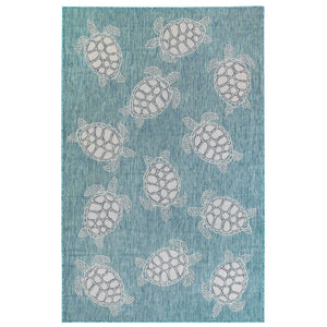 Trans Ocean Liora Manne Carmel Coastal Turtle Indoor/Outdoor Area Rug - Vibrant Beach Style For Any Space Blue Polypropylene,Polyester Cre45841304