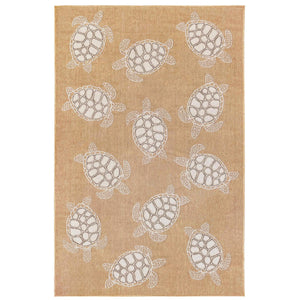 Trans Ocean Liora Manne Carmel Coastal Turtle Indoor/Outdoor Area Rug - Vibrant Beach Style For Any Space Natural Polypropylene,Polyester Cre45841312