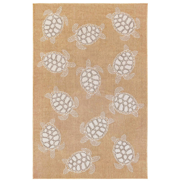Trans Ocean Liora Manne Carmel Coastal Turtle Indoor/Outdoor Area Rug - Vibrant Beach Style For Any Space Natural Polypropylene,Polyester Cre45841312
