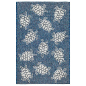 Trans Ocean Liora Manne Carmel Coastal Turtle Indoor/Outdoor Area Rug - Vibrant Beach Style For Any Space Navy Polypropylene,Polyester Cre45841333