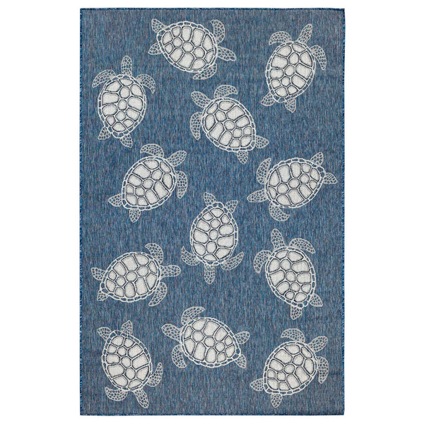 Trans Ocean Liora Manne Carmel Coastal Turtle Indoor/Outdoor Area Rug - Vibrant Beach Style For Any Space Navy Polypropylene,Polyester Cre45841333