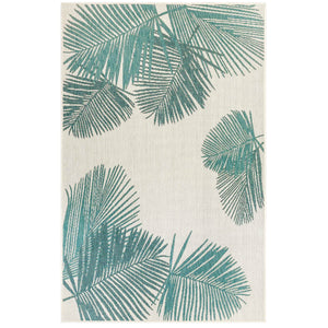 Trans Ocean Liora Manne Carmel Palm Indoor/Outdoor Area Rug – Tropical Botanical Leaf Design For Any Space Blue Polypropylene,Polyester Cre69843904