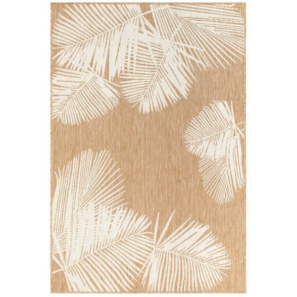 Trans Ocean Liora Manne Carmel Palm Indoor/Outdoor Area Rug – Tropical Botanical Leaf Design For Any Space Beige Polypropylene,Polyester Cre69843912