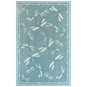 Trans Ocean Liora Manne Carmel Dragonfly Indoor/Outdoor Area Rug – Vibrant Nature Design For Stylish Spaces Blue Polypropylene,Polyester Cre58844004