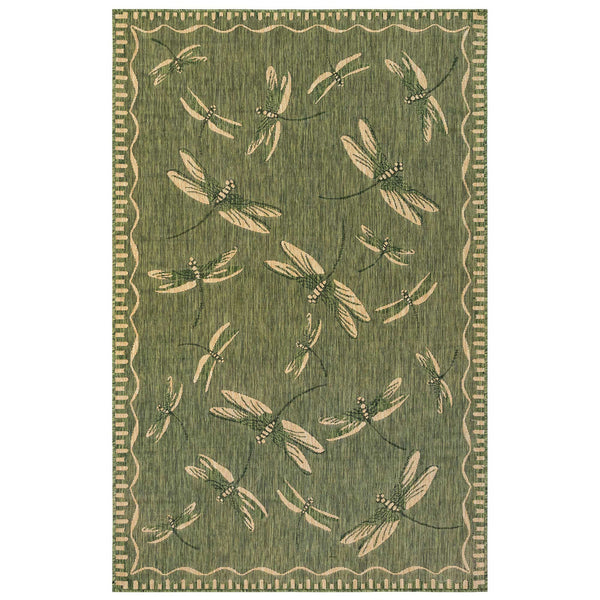 Trans Ocean Liora Manne Carmel Dragonfly Indoor/Outdoor Area Rug – Vibrant Nature Design For Stylish Spaces Green Polypropylene,Polyester Cre58844006