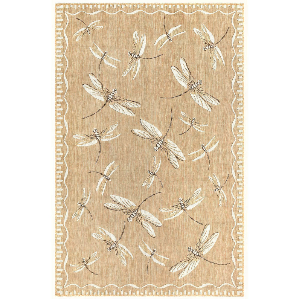 Trans Ocean Liora Manne Carmel Dragonfly Indoor/Outdoor Area Rug – Vibrant Nature Design For Stylish Spaces Beige Polypropylene,Polyester Cre80844022