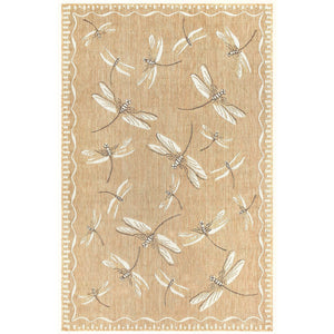 Trans Ocean Liora Manne Carmel Dragonfly Indoor/Outdoor Area Rug – Vibrant Nature Design For Stylish Spaces Beige Polypropylene,Polyester Cre80844022