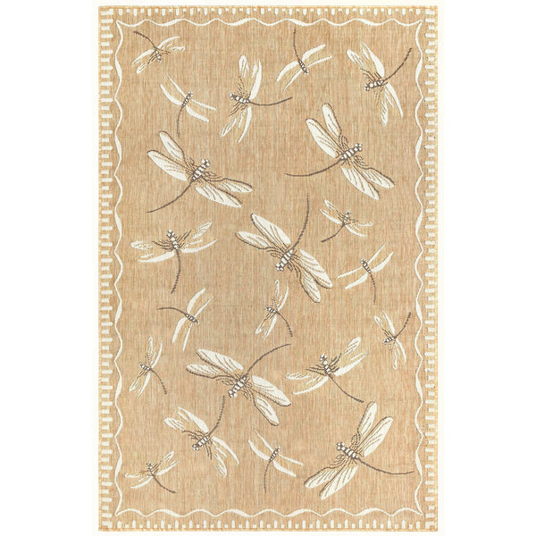 Trans Ocean Liora Manne Carmel Dragonfly Indoor/Outdoor Area Rug – Vibrant Nature Design For Stylish Spaces Beige Polypropylene,Polyester Cre80844022