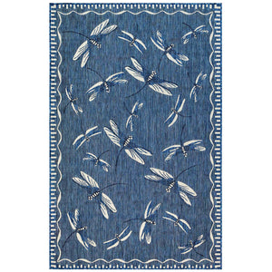 Trans Ocean Liora Manne Carmel Dragonfly Indoor/Outdoor Area Rug – Vibrant Nature Design For Stylish Spaces Navy Polypropylene,Polyester Cre58844033