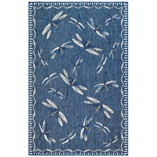 Trans Ocean Liora Manne Carmel Dragonfly Indoor/Outdoor Area Rug – Vibrant Nature Design For Stylish Spaces Navy Polypropylene,Polyester Cre58844033