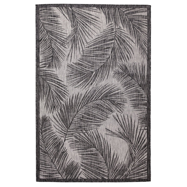 Trans Ocean Liora Manne Carmel Fronds Botanical Indoor/Outdoor Area Rug - Elegant Transitional Design For Any Space Black Polypropylene,Polyester Cre69847448