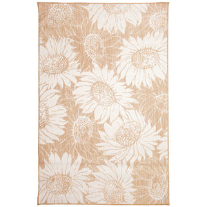 Trans Ocean Liora Manne Carmel Sunflower Field Area Rug - Transitional Botanical Design For Indoor & Outdoor Spaces Beige Polypropylene,Polyester Cre58848312