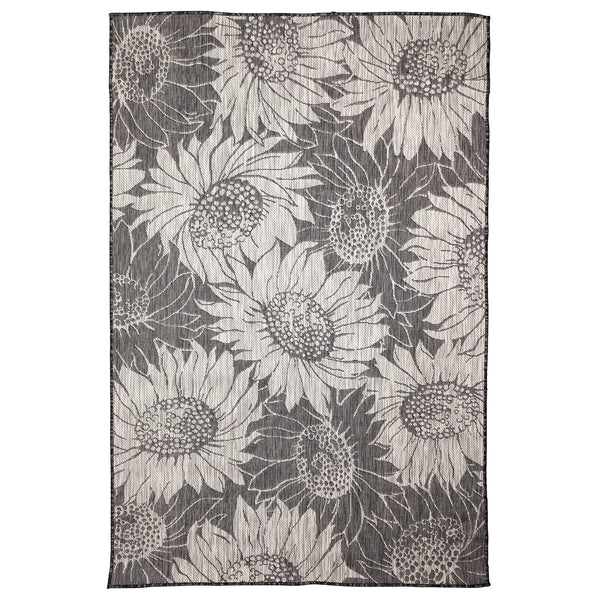 Trans Ocean Liora Manne Carmel Sunflower Field Area Rug - Transitional Botanical Design For Indoor & Outdoor Spaces Black Polypropylene,Polyester Cre69848348