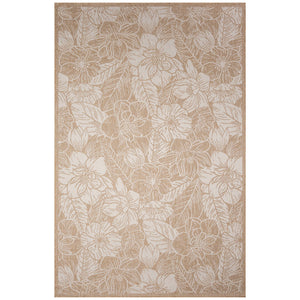 Trans Ocean Liora Manne Carmel Botanical Indoor/Outdoor Area Rug - Elegant Tropical Floral Design For Any Space Beige Polypropylene,Polyester Cre69849112