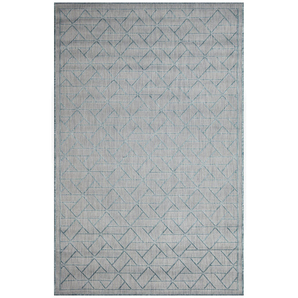 Trans Ocean Liora Manne Carmel Pyramid Indoor/Outdoor Area Rug - Contemporary Geometric Design For Stylish Spaces Blue Polypropylene,Polyester Cre80849604