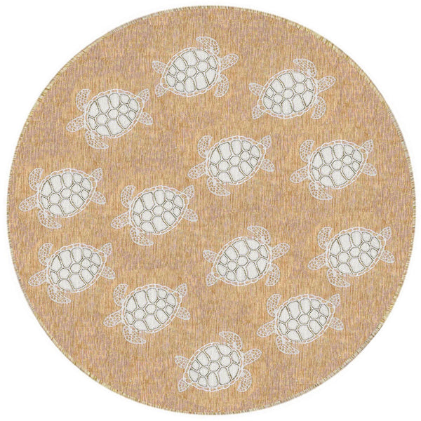 Trans Ocean Liora Manne Carmel Coastal Turtle Indoor/Outdoor Area Rug - Vibrant Beach Style For Any Space Natural Polypropylene,Polyester Cred8841312