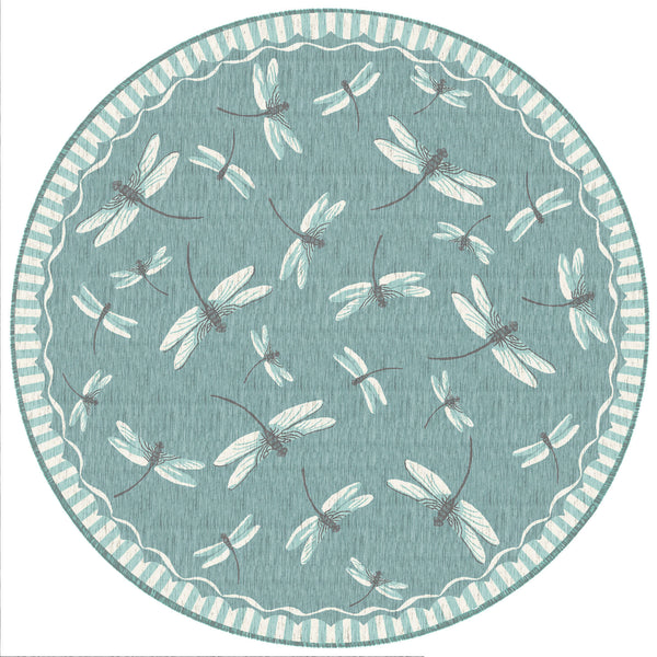 Trans Ocean Liora Manne Carmel Dragonfly Indoor/Outdoor Area Rug – Vibrant Nature Design For Stylish Spaces Blue Polypropylene,Polyester Cred8844004