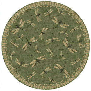 Trans Ocean Liora Manne Carmel Dragonfly Indoor/Outdoor Area Rug – Vibrant Nature Design For Stylish Spaces Green Polypropylene,Polyester Cred8844006