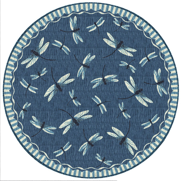 Trans Ocean Liora Manne Carmel Dragonfly Indoor/Outdoor Area Rug – Vibrant Nature Design For Stylish Spaces Navy Polypropylene,Polyester Cred8844033