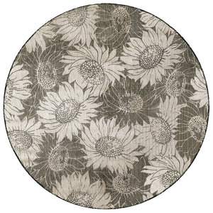 Trans Ocean Liora Manne Carmel Sunflower Field Area Rug - Transitional Botanical Design For Indoor & Outdoor Spaces Black Polypropylene,Polyester Cred8848348