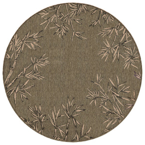 Trans Ocean Liora Manne Carmel Botanical Leaf Indoor/Outdoor Area Rug With Elegant Bamboo Border Design Green Polypropylene,Polyester Cred8848806