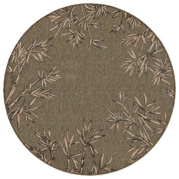 Trans Ocean Liora Manne Carmel Botanical Leaf Indoor/Outdoor Area Rug With Elegant Bamboo Border Design Green Polypropylene,Polyester Cred8848806