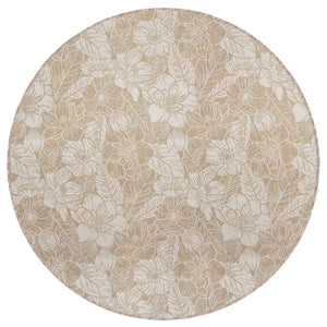 Trans Ocean Liora Manne Carmel Botanical Indoor/Outdoor Area Rug - Elegant Tropical Floral Design For Any Space Beige Polypropylene,Polyester Cred8849112