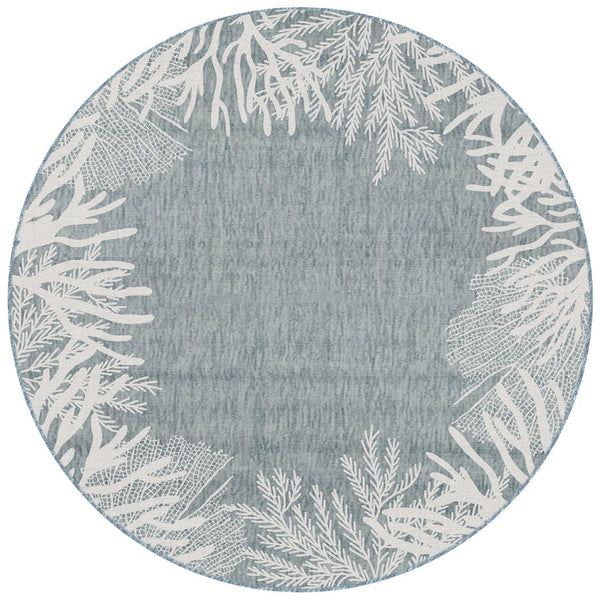 Trans Ocean Liora Manne Carmel Reef Border Indoor/Outdoor Area Rug - Elegant Coastal Design For Any Space Blue Polypropylene,Polyester Cred8849804