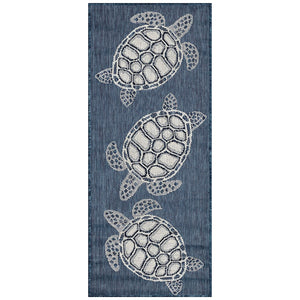 Trans Ocean Liora Manne Carmel Coastal Turtle Indoor/Outdoor Area Rug - Vibrant Beach Style For Any Space Navy Polypropylene,Polyester Crer5841333
