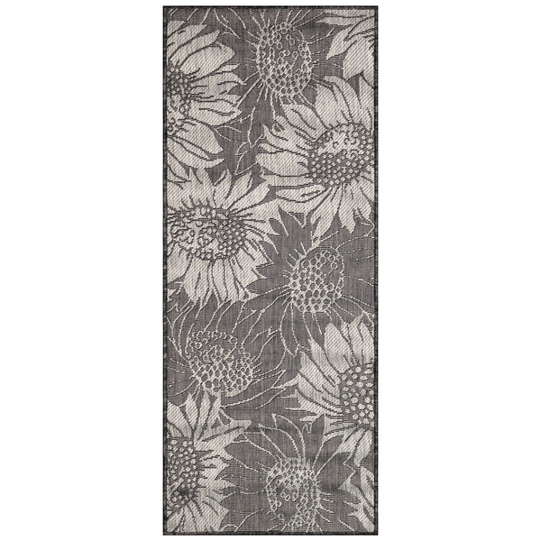 Trans Ocean Liora Manne Carmel Sunflower Field Area Rug - Transitional Botanical Design For Indoor & Outdoor Spaces Black Polypropylene,Polyester Crer5848348