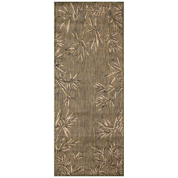 Trans Ocean Liora Manne Carmel Botanical Leaf Indoor/Outdoor Area Rug With Elegant Bamboo Border Design Green Polypropylene,Polyester Crer5848806