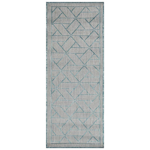 Trans Ocean Liora Manne Carmel Pyramid Indoor/Outdoor Area Rug - Contemporary Geometric Design For Stylish Spaces Blue Polypropylene,Polyester Crer5849604
